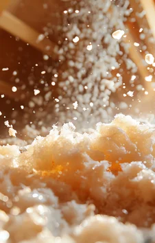 A+ Air Conditioning & Refrigeration blown-in insulation in attic