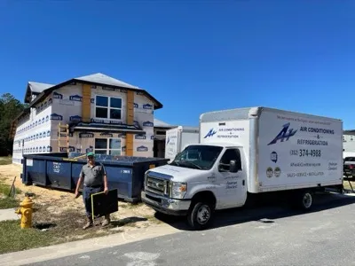 A+ Air Conditioning & Refrigeration service truck
