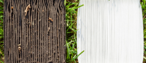 before and after of a dirty and clean filter