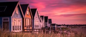 Hengistbury Head Beach Huts at Sunrise